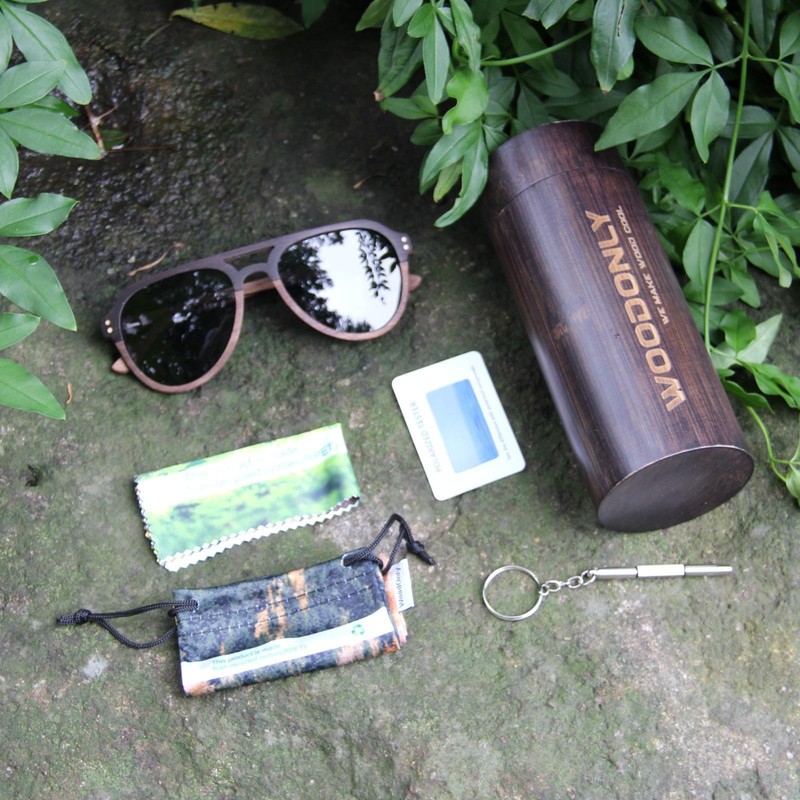 WOODONLY Aviator Wood Polarized Sunglasses - Cool Style Wooden Sun