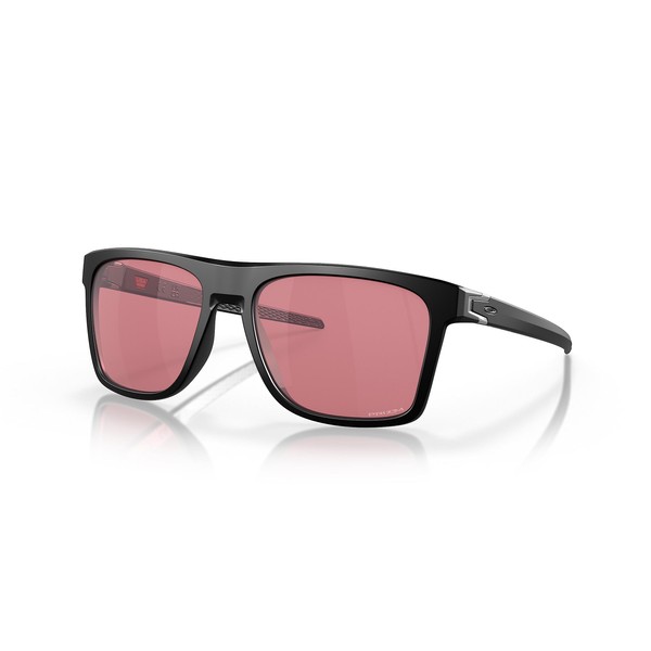 Oakley Men's OO9100 Leffingwell Rectangular Sunglasses, Matte Black/Prizm Dark Golf,