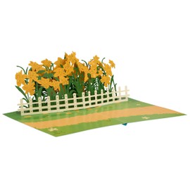 Liebessa 3D Pop Up Card Flowers (Daffodils) Beautiful Birthday Card, Greeting Card for Mother's Day, Greeting Card with Flower Motif