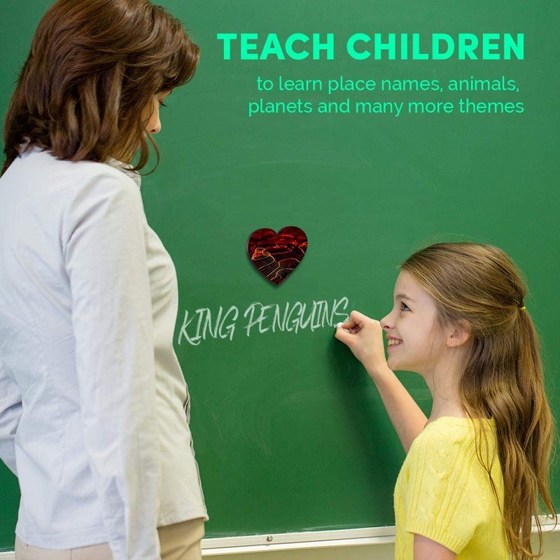 1 x Heart MDF Magnets - 3D Topographic Map Geography