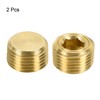 sourcing map Brass Pipe Plug 3/8 NPT Male Thread Hex