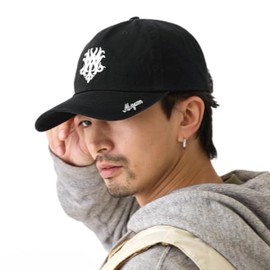 Happy Hat, Big Cap, Cotton, MQUM, Embroidered Logo, Washed Color, Hat, Men's, Large, 22.8 - 24.8 inches (58 - 63 cm), Cotton Cap-1111, Large Hat, Women's, Spring/Summer, XL, Baseball Cap, Adjustable