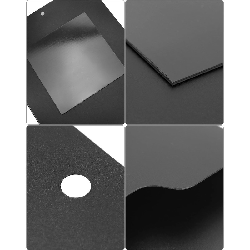 QWORK Multi-Sized Magnetic File Holder Set, 6 Pack Black Polypropylene