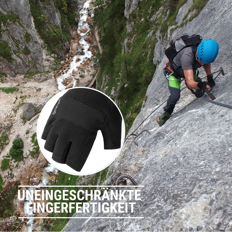 Igoera rock climbing gloves, robust seams, finger gloves for climbing,
