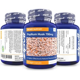 Zipvit Psyllium Husk Fibre Supplement, 700mg Psyllium Husk Powder Per Capsule, up to 4200mg Per Serving, 120 Vegan Capsules