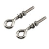2Pcs M12 Stainless Steel Eye Bolt with Nut and Washers