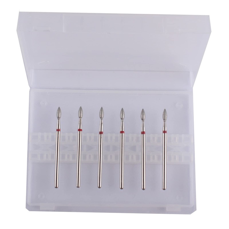 MZCMSL 6 brocas limpiadoras de cutículas de diamante en forma