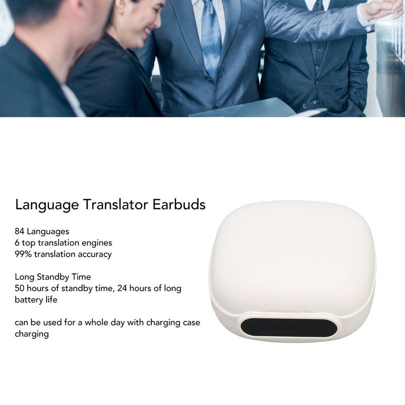 Language Translator Bluetooth Earbuds 84 Languages High Accuracy Noise Reduction