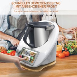 Sliding Board for Thermomix TM6 TM5, Bamboo Quick Moving Sliding Board for Thermomix Vorwerk Food Processor TM6 Accessories, Rolling Board for Thermomix TM6 TM5 Underlay Board Rolling Board