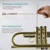 Trumpet Cleaning Brushes Kit,3-Piece Kit,1 Flexible Brush,1 Valve Brush,1 Mouthpiece