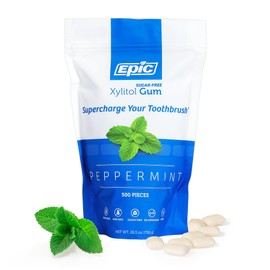 Epic 100% Xylitol Peppermint Chewing Gum - Sugar Free, Aspartame Free Dental Gum - Supports Oral Health & Fresh Breath