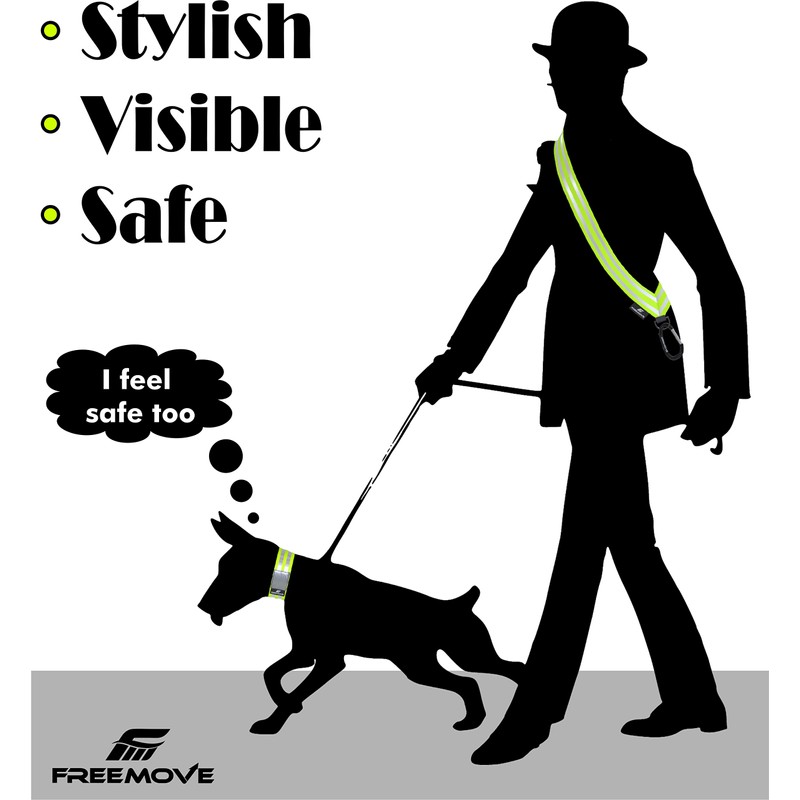 FREEMOVE Reflective SASH with 2 Reflective Arm Bands/Reflective Wristbands >