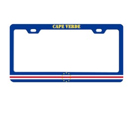 Cape Verde License Plate Flag Frame National 3 Stainless Steel Metal License Plate Frame
