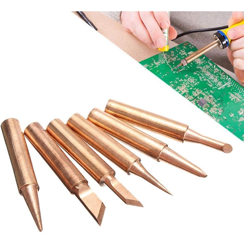 Bestgle 12 Pcs 900M-T Series Pure Copper Soldering Iron Tips
