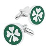Jonwo Round Four Leaf Clover Pattern Cufflinks for Men Lady