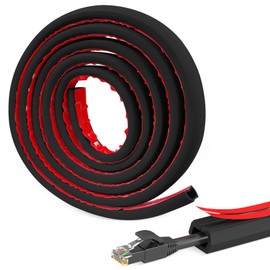 Hengrongshen Cable Duct, 6 m x 1.5 cm Cable Duct, Outdoor Use, Easy to Cut and Assemble, Cable Bridge Floor, Cable Duct Corner for Offices, Homes, Warehouses, Hotels, etc. (Black)