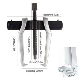Tokaneit Two-jaw gear bearing puller, bearing puller made of carbon steel, double jaw puller, adjustable bearing puller, bearing gear puller, tools for disassembly of bearings 4 inches