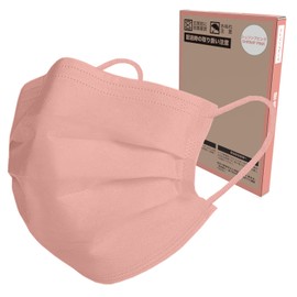 SIMPLE SMILE Mask, Non-woven Fabric Mask, Blood Color Disposable, Ear Pain-Resistant, Pollen Countermeasure, Normal Size, For Adults, 51 Sheets, Shrimp Pink