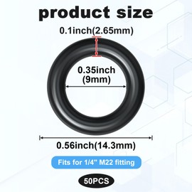 PAGOW 50 Pack Thickened O-Rings Power Pressure Washer Replacement for 1/4", M22 Quick Connect Coupler, Pressure Washer O Ring Kit for Faucet, Water Hose, Garden Hose
