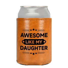 White Elephant Gifts for Adults Gifts for Dad Christmas Gifts for Men Dad Birthday Gifts Christmas Stocking Stuffers Fathers Day Funny Gag Mens Gifts ldeas from Daughter Son Leather Can Cooler for Men
