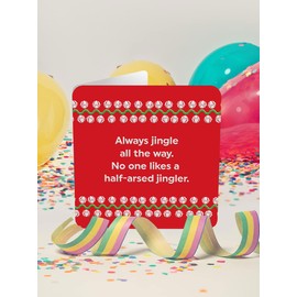 Brainbox Candy - Funny Christmas Card - 'Half Arsed Jingler' - Hilarious Relatable Humour - Cheeky Xmas Cards For Him Her - Festive Seasonal Humour For Family Friends Mates