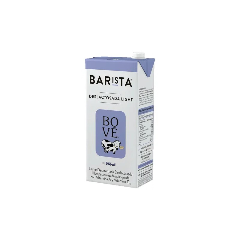 Leche Orgánica Deslactosada Light Barista Bové 1 L