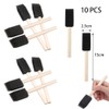 Pack of 10 Foam Brush Sponge Brushes with Wooden Handle