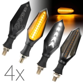 Unbranded 4x M10 Arrow Universal Motorcycle Flowing Turn Signal Light Blinker Indicator