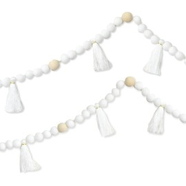 Gartner Studios Style Me Pretty Bead and Tassels Garland, White, (38167)