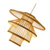 Bamboo Woven Pendant Light Imitation Sheepskin Chandelier Lantern Hanging Lamp