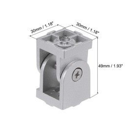 sourcing map 2Pcs Die-Cast Aluminum Pivot Joint 180°Adjustable Flexible Pivot Joint Connector for 3030 Series Aluminum Extrusion Profile, Aperture 8mm, Silver Tone