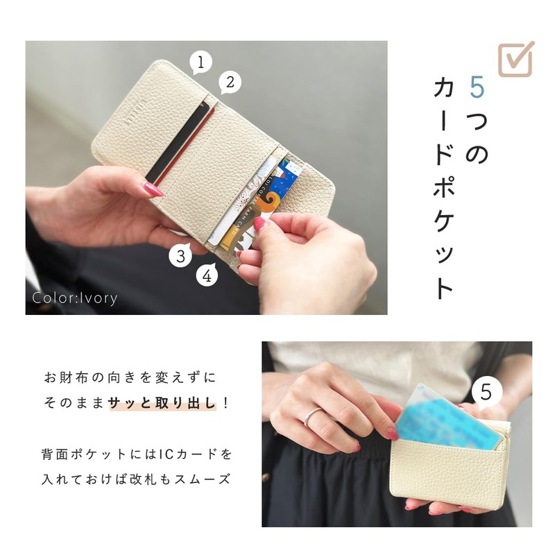 Compact Mini Wallet, Genuine Leather, Small Folding Wallet, Trifold Wallet,