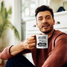 Maustic Mechanic Gifts, Maintenance Man Gifts, Gifts for Maintenance Workers Handyman Mechanics, I'm Here Because You Broke Something Mug, Fathers Day Christmas Gifts for Dad Husband, 11 Oz White