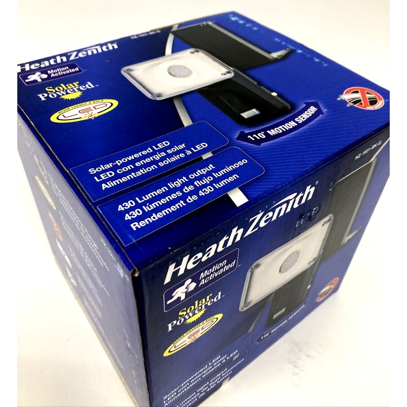 Heath Zenith Solar LED 110° Motion Wall-Mount Security Floodlight BLACK