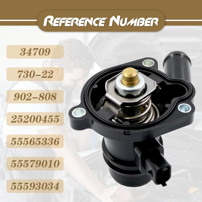 Engine Coolant Thermostat Housing Assembly, Compatible with Chevy Cruze 2011-2015,