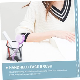 Outanaya Face Brush Set 6pcs Exfoliating Facial Washing Brush for Deep Clean Safe for Sensitive Skin Blue/purple Present