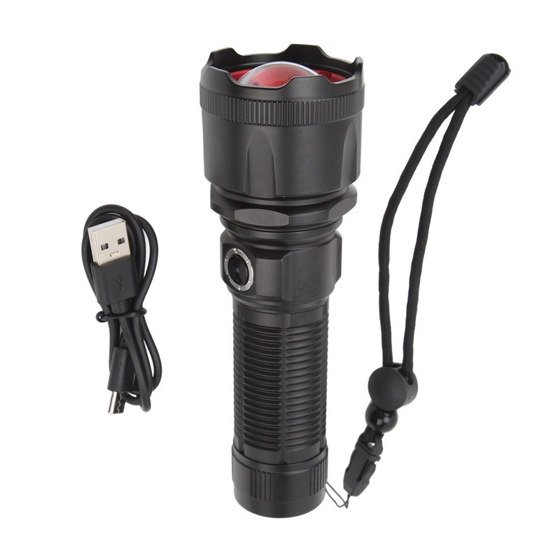 Telescopic Focus Flashlight XHP160 LED Super Bright Flashlight for Camping