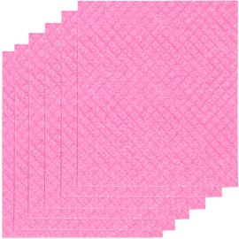 Zulay Swedish Dishcloths for Kitchen - Bulk 6 Pack of No Odor Eco-Friendly Reusable Dish Cloths - Absorbent Swedish Cellulose Sponge Cloth (6 Dishcloths - Rose Red)