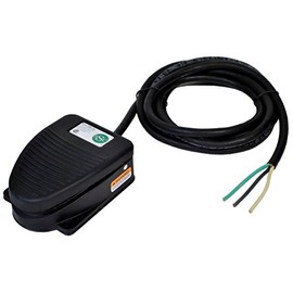 SSC Controls F300-1502 Foot Switch, Maintained Action (Push On/Push Off), Single Pedal, 8-ft Cable with Leads, Die-Cast, Electrical, Made in USA