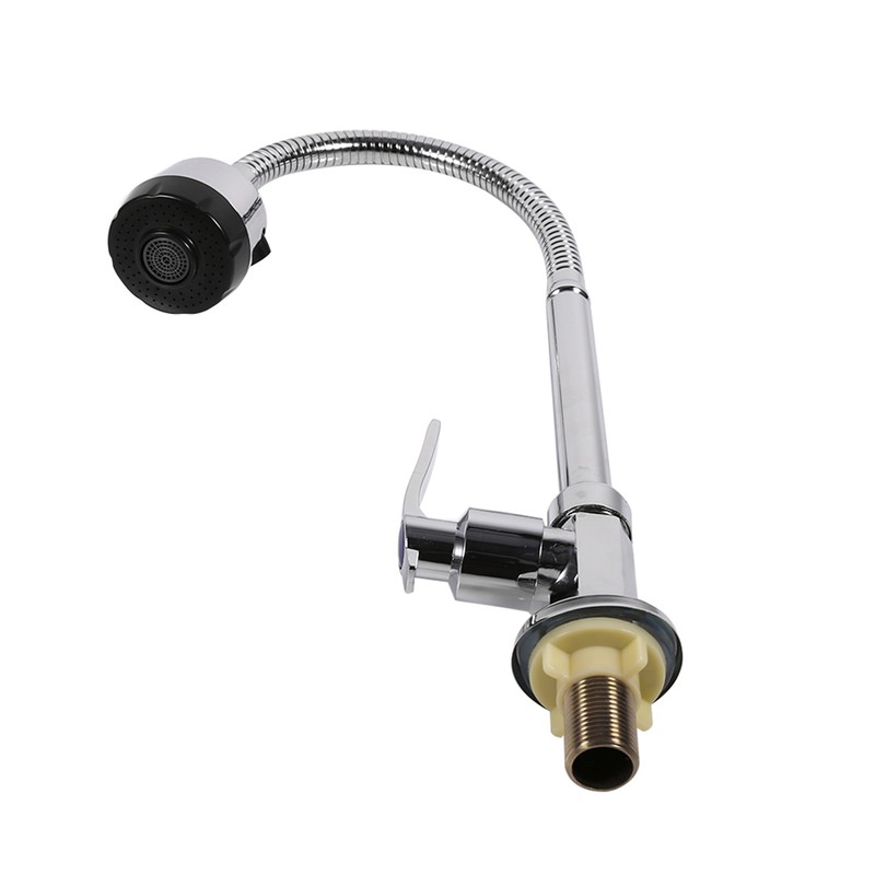 Zinc Alloy Swivel Spout Single Handle Sink Kitchen Faucet Pull