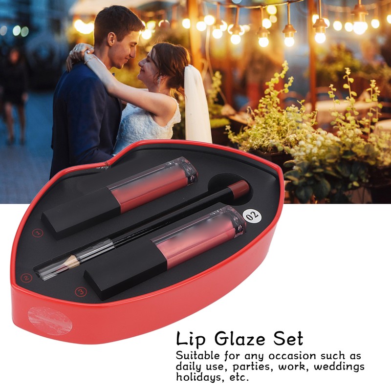 Lip Gloss Set Matte Glitter Liquid Lipstick Lip Liner Long