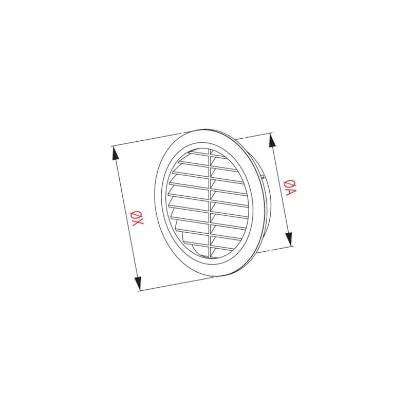 Circle ceiling wall grille cover 100 mm duct, Ventilation grilles
