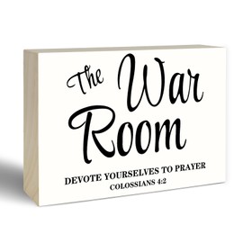 4" x 6" Vintage Wooden Decor - the War Room - Printed Wood Block, Colossians 4:2 Prayer Bible, Home, Living Room, Room, Office, and other decoration items. It's a great choice for gift-giving! - A02