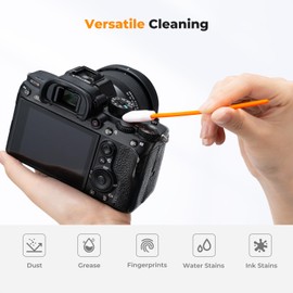 K&F CONCEPT Foam Cleaning Swabs, Individually Wrapped Foam Sticks for Electronics, Cameras, Viewfinder, Printer, Keyboard and All Kinds of Electronic Cleaning-50 PCS