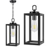 1 Pack Outdoor Pendant Light for Porch,Black Lantern Hanging Chandelier