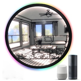 LIJIZAMI 12" Smart Wall Sconce, Decorative Lamp, Light Painting, Recessed Ceiling Light, Compatible with Alexa, Google Home, for Bedroom, Study, Living Room Voice/Remote/App Controls