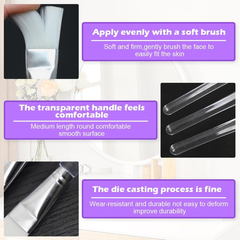 24PCS Face Mask Applicators, Soft Facial Brushes for Cosmetic &