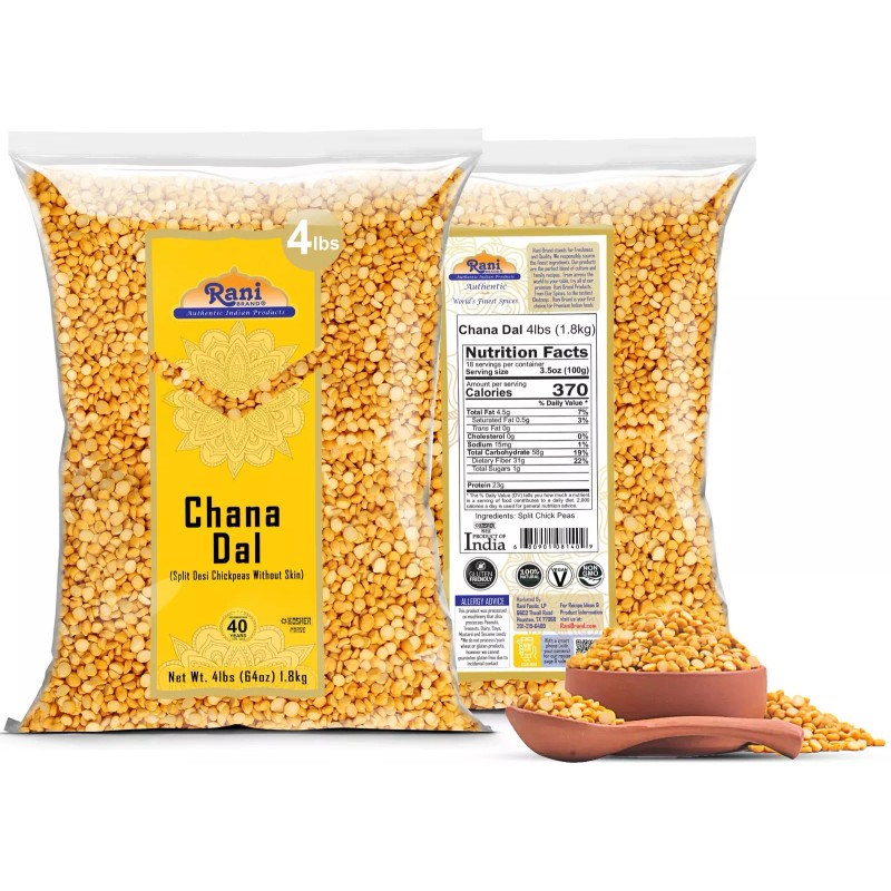 Rani Chana Dal (Split Desi Chickpeas without skin) 64oz (4lbs)