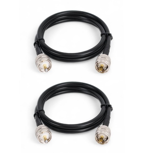 Etersky RG8X Coaxial Cable 3FT 2 Pack, UHF Male to