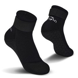Yikayin Neoprene Socks, 3mm Anti-Slip Thermal Swim Wetsuit Socks for Kids Toddler for Beach Pool Water Sports - Black 27-30